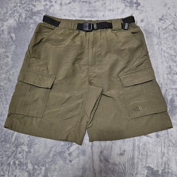 The North Face Men’s Hiking Shorts Size Medium Cargo Shorts with Belt Dark Green - Picture 1 of 9